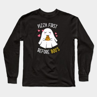 cute halloween stickers - pizza ghost Long Sleeve T-Shirt